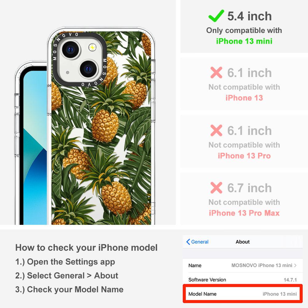 Pineapple Botany Phone Case - iPhone 13 Mini Case - MOSNOVO