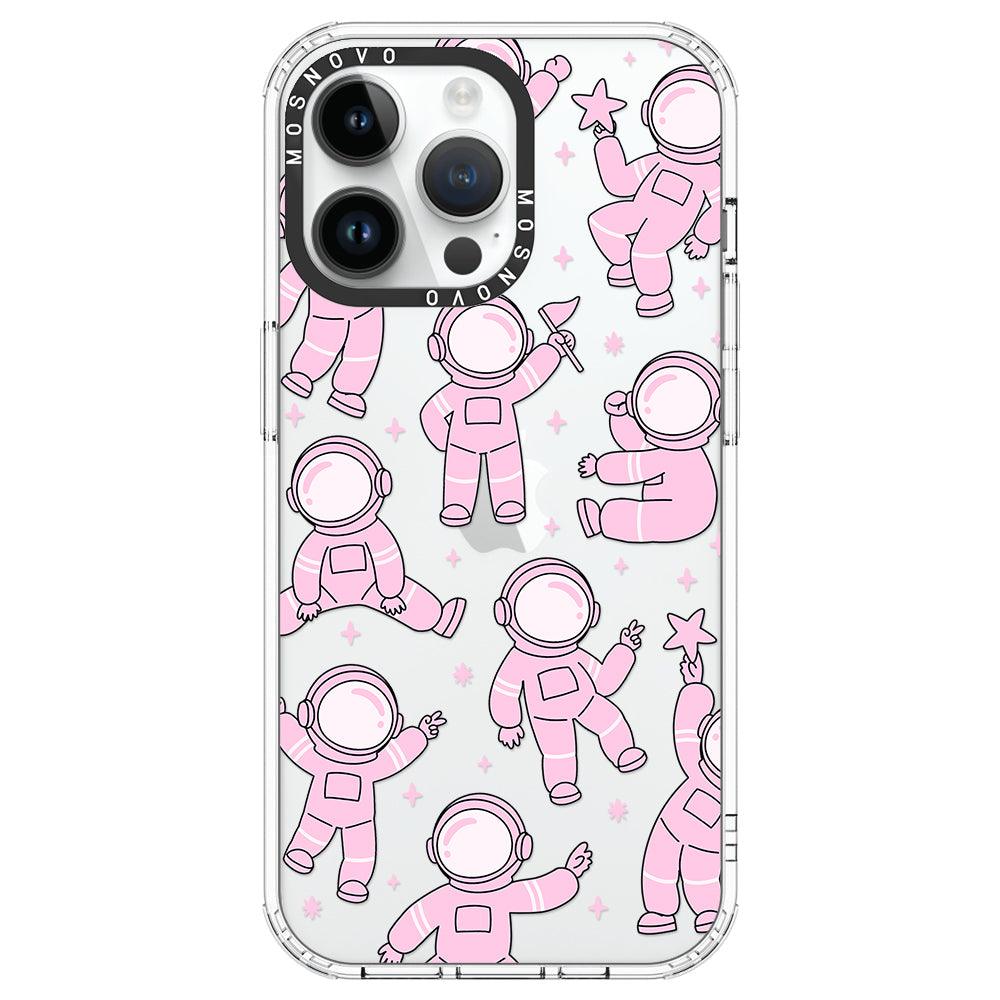 Pink Astronaut Phone Case - iPhone 14 Pro Max Case - MOSNOVO