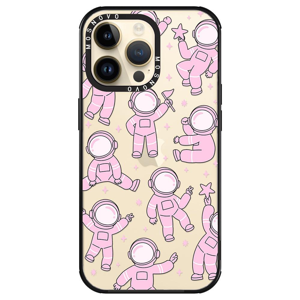 Pink Astronaut Phone Case - iPhone 14 Pro Max Case - MOSNOVO