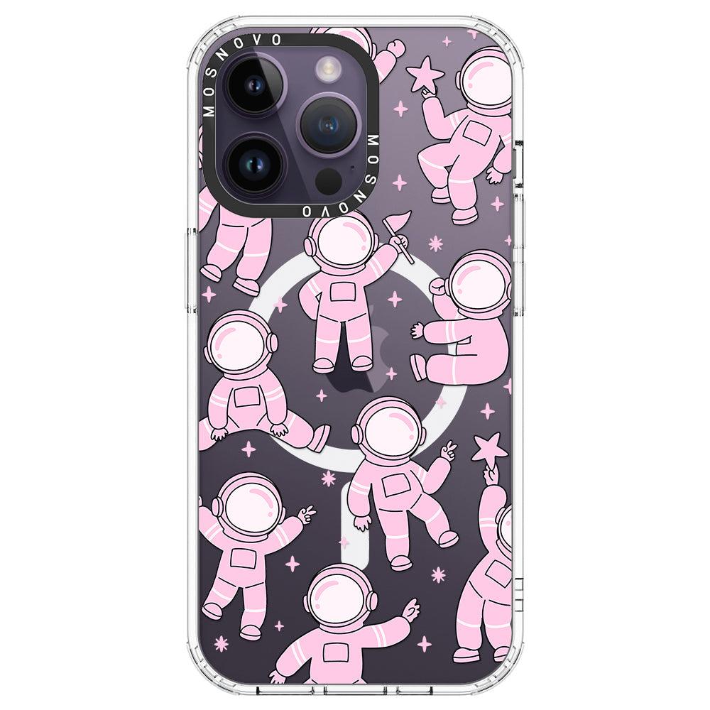 Pink Astronaut Phone Case - iPhone 14 Pro Max Case - MOSNOVO