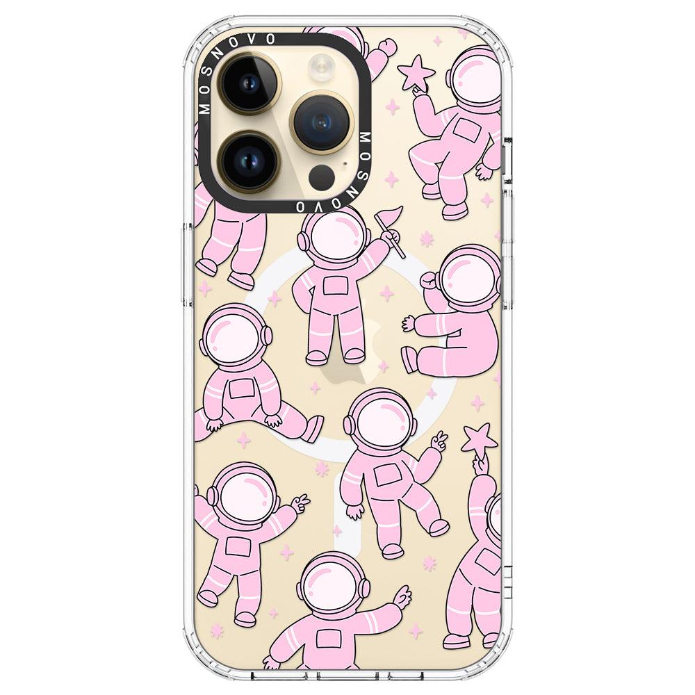 Pink Astronaut Phone Case - iPhone 14 Pro Max Case - MOSNOVO