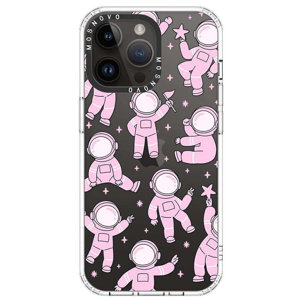 Pink Astronaut Phone Case - iPhone 14 Pro Max Case - MOSNOVO