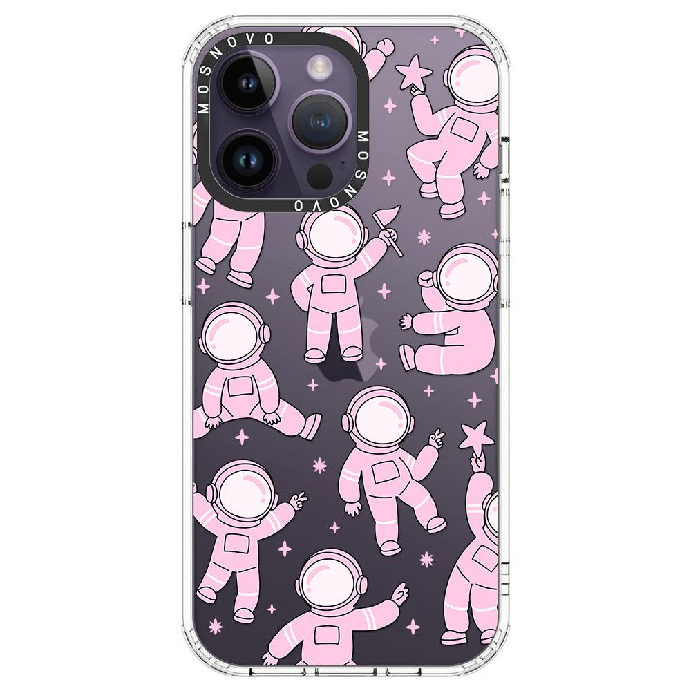 Pink Astronaut Phone Case - iPhone 14 Pro Max Case - MOSNOVO