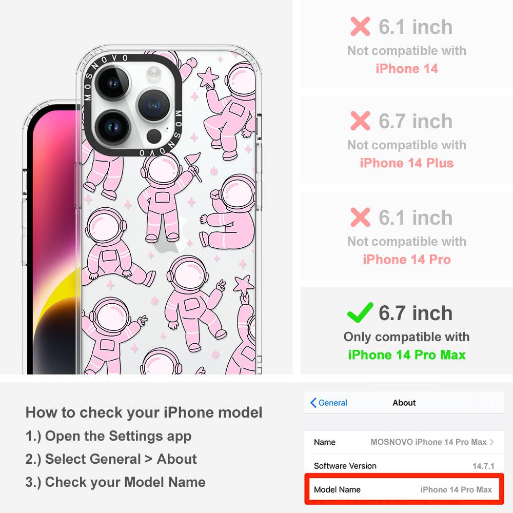Pink Astronaut Phone Case - iPhone 14 Pro Max Case - MOSNOVO