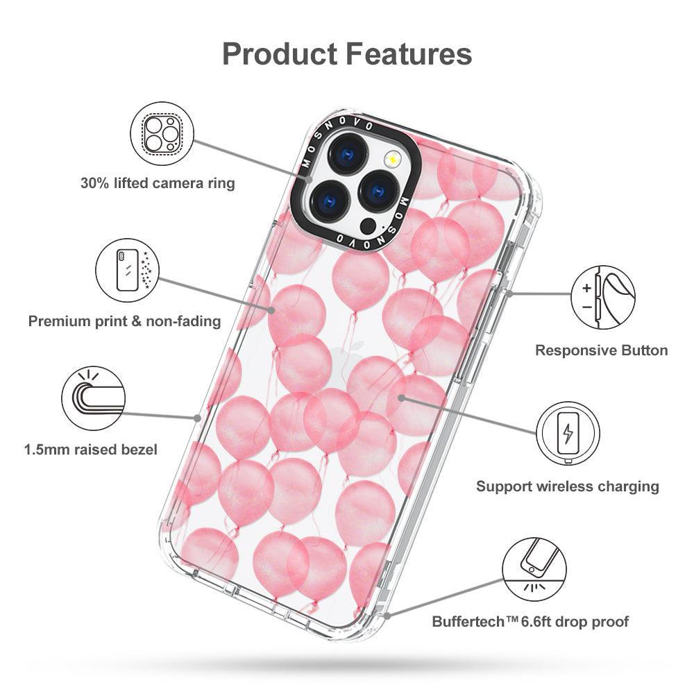 Pink Ballons Phone Case - iPhone 13 Pro Max Case - MOSNOVO