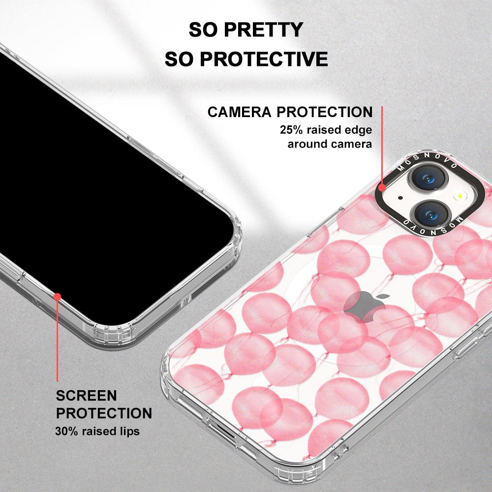 Pink Ballons Phone Case - iPhone 14 Case - MOSNOVO