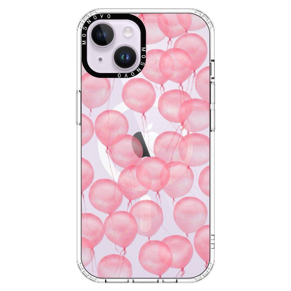 Pink Ballons Phone Case - iPhone 14 Plus Case - MOSNOVO