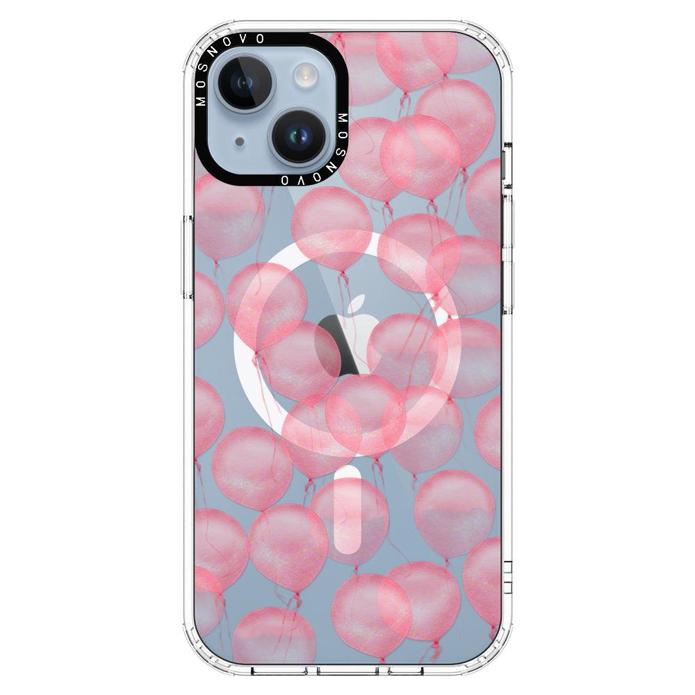 Pink Ballons Phone Case - iPhone 14 Plus Case - MOSNOVO