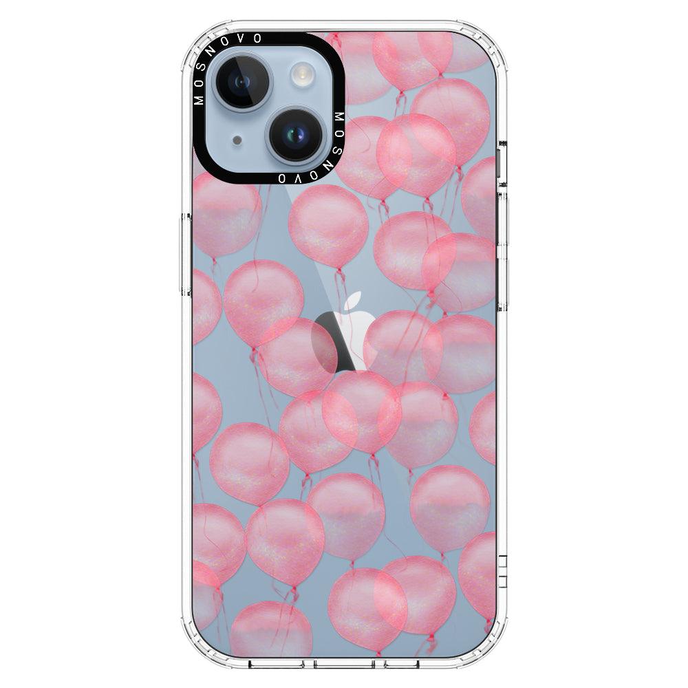 Pink Ballons Phone Case - iPhone 14 Plus Case - MOSNOVO