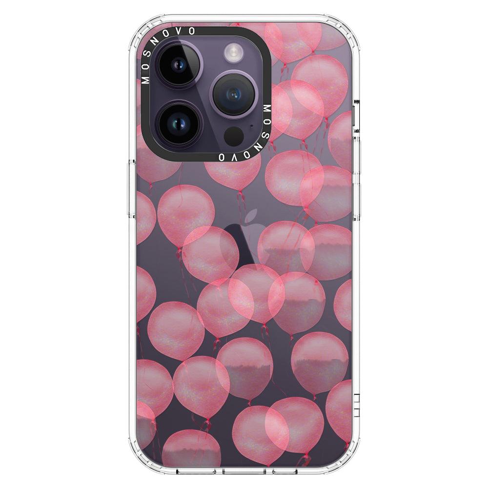 Pink Ballons Phone Case - iPhone 14 Pro Case - MOSNOVO