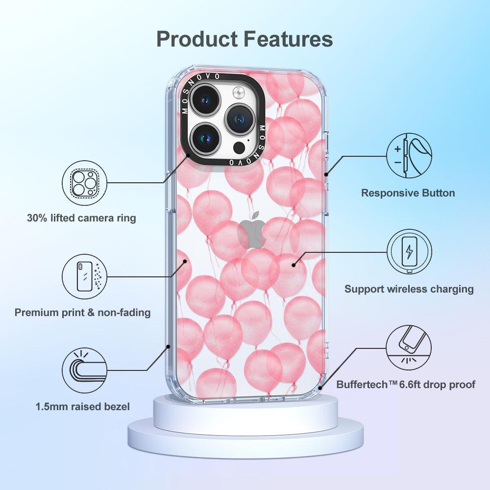 Pink Ballons Phone Case - iPhone 14 Pro Max Case - MOSNOVO