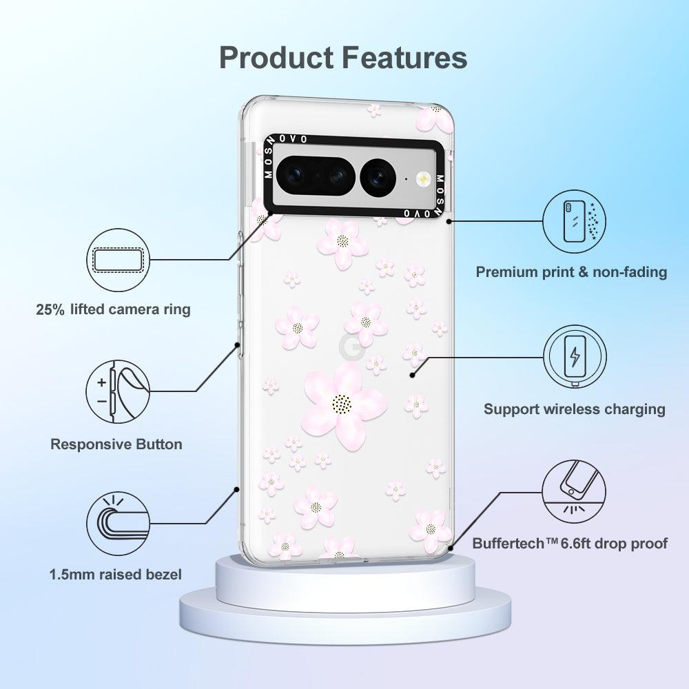 Pink Cherry Blossom Phone Case - Google Pixel 7 Pro Case - MOSNOVO