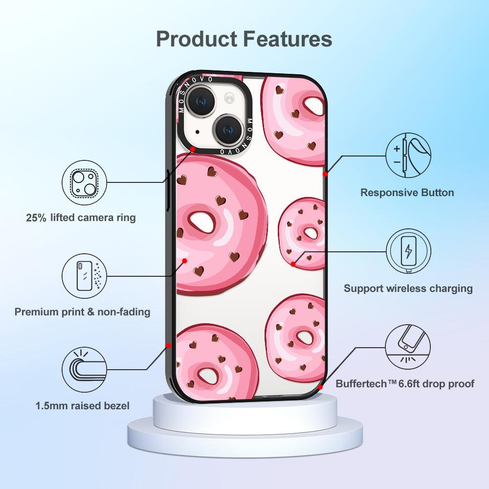 Pink Donuts Phone Case - iPhone 14 Plus Case - MOSNOVO