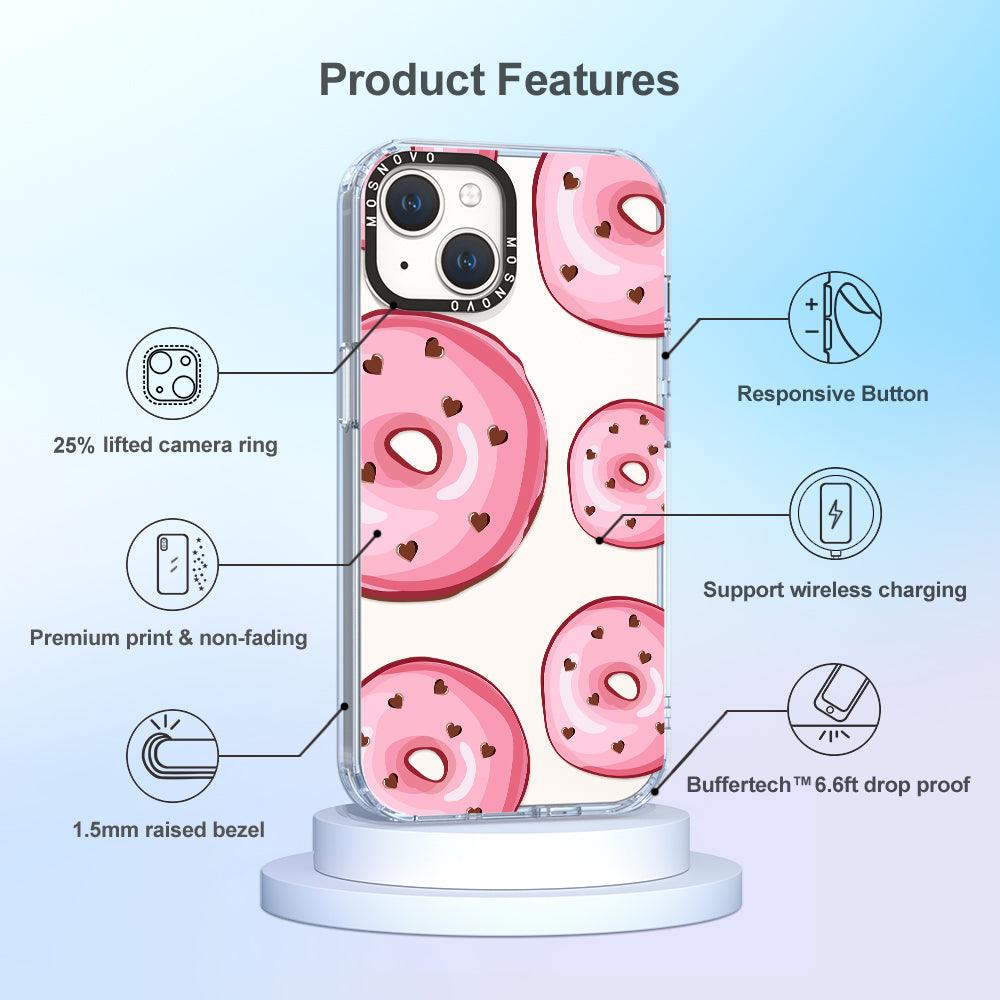 Pink Donuts Phone Case - iPhone 14 Plus Case - MOSNOVO