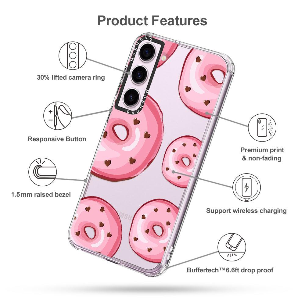 Pink Donuts Phone Case - Samsung Galaxy S23 Case - MOSNOVO