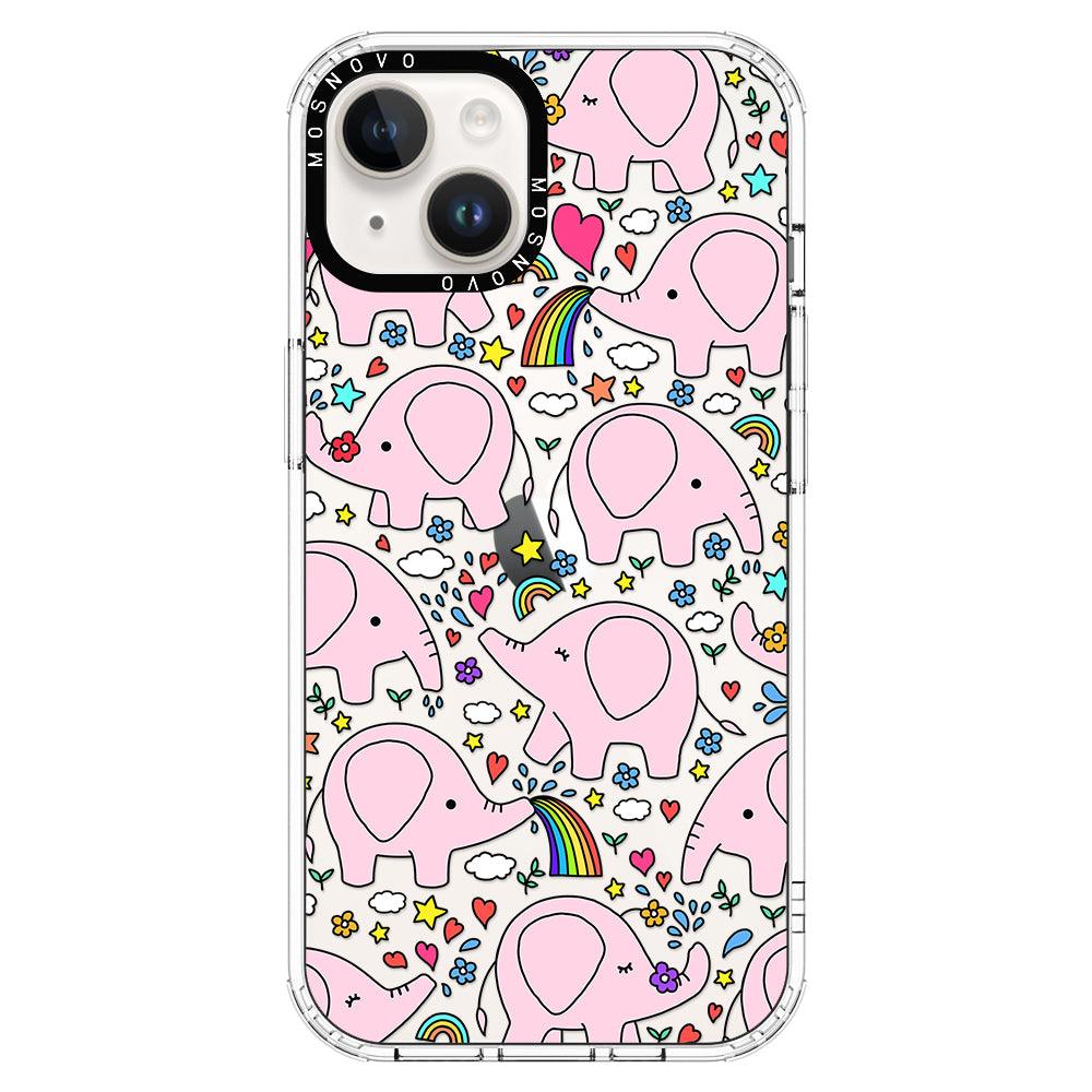 Pink Elephant Phone Case - iPhone 14 Case - MOSNOVO