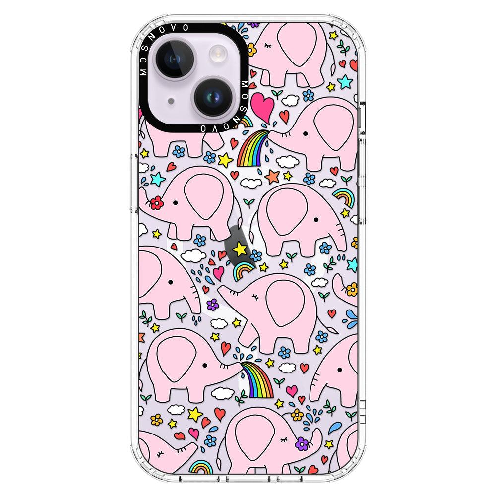 Pink Elephant Phone Case - iPhone 14 Case - MOSNOVO