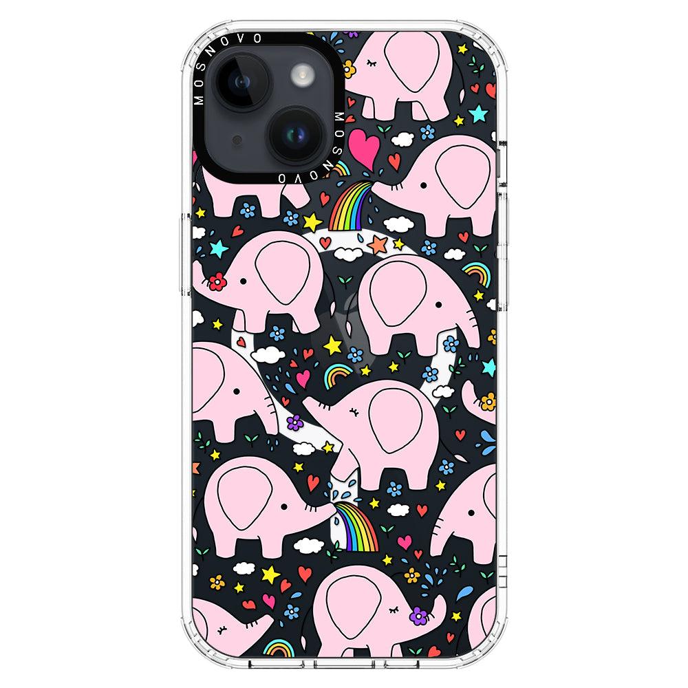 Pink Elephant Phone Case - iPhone 14 Case - MOSNOVO