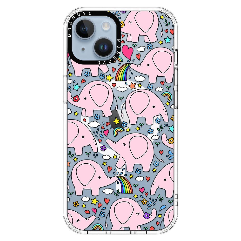 Pink Elephant Phone Case - iPhone 14 Case - MOSNOVO