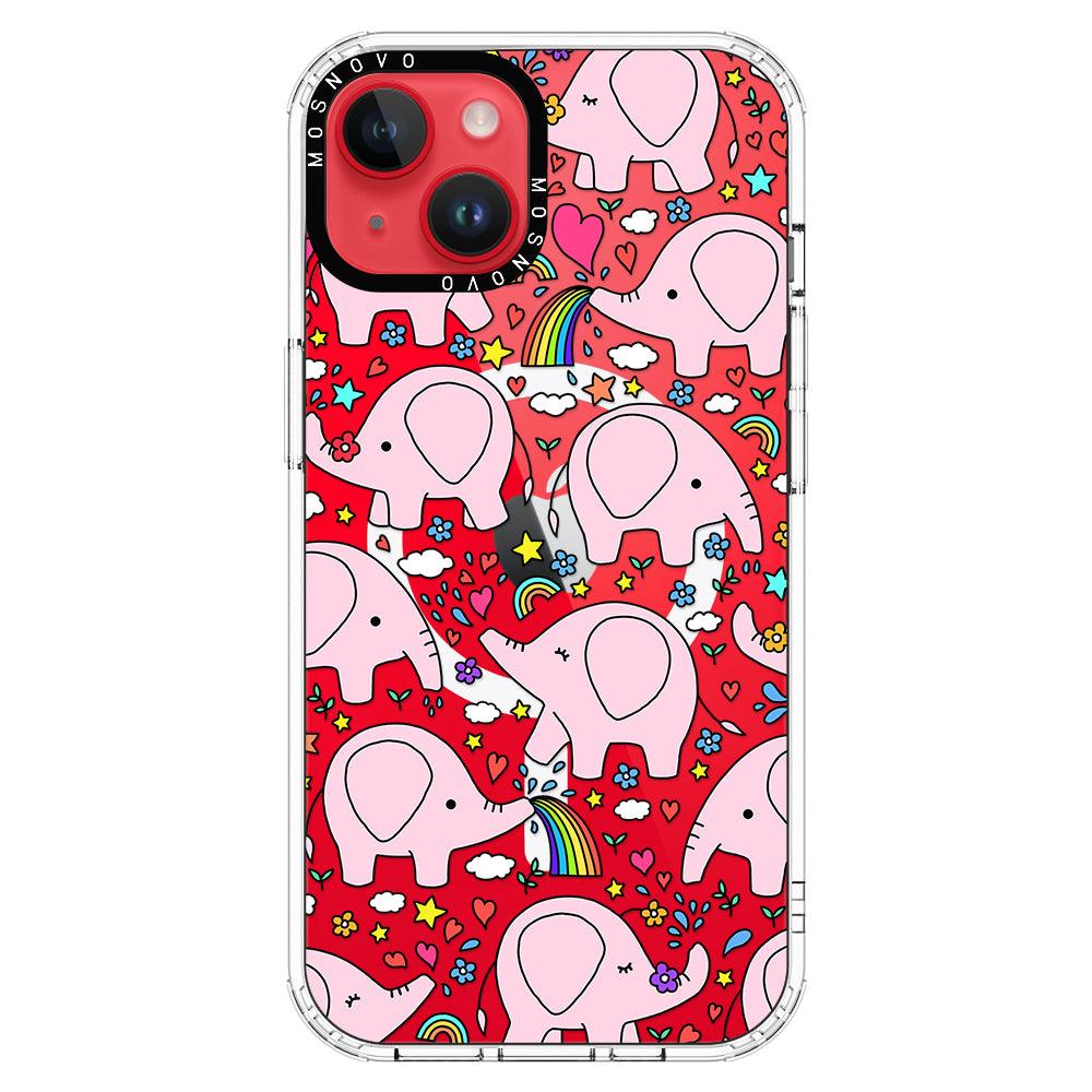 Pink Elephant Phone Case - iPhone 14 Case - MOSNOVO