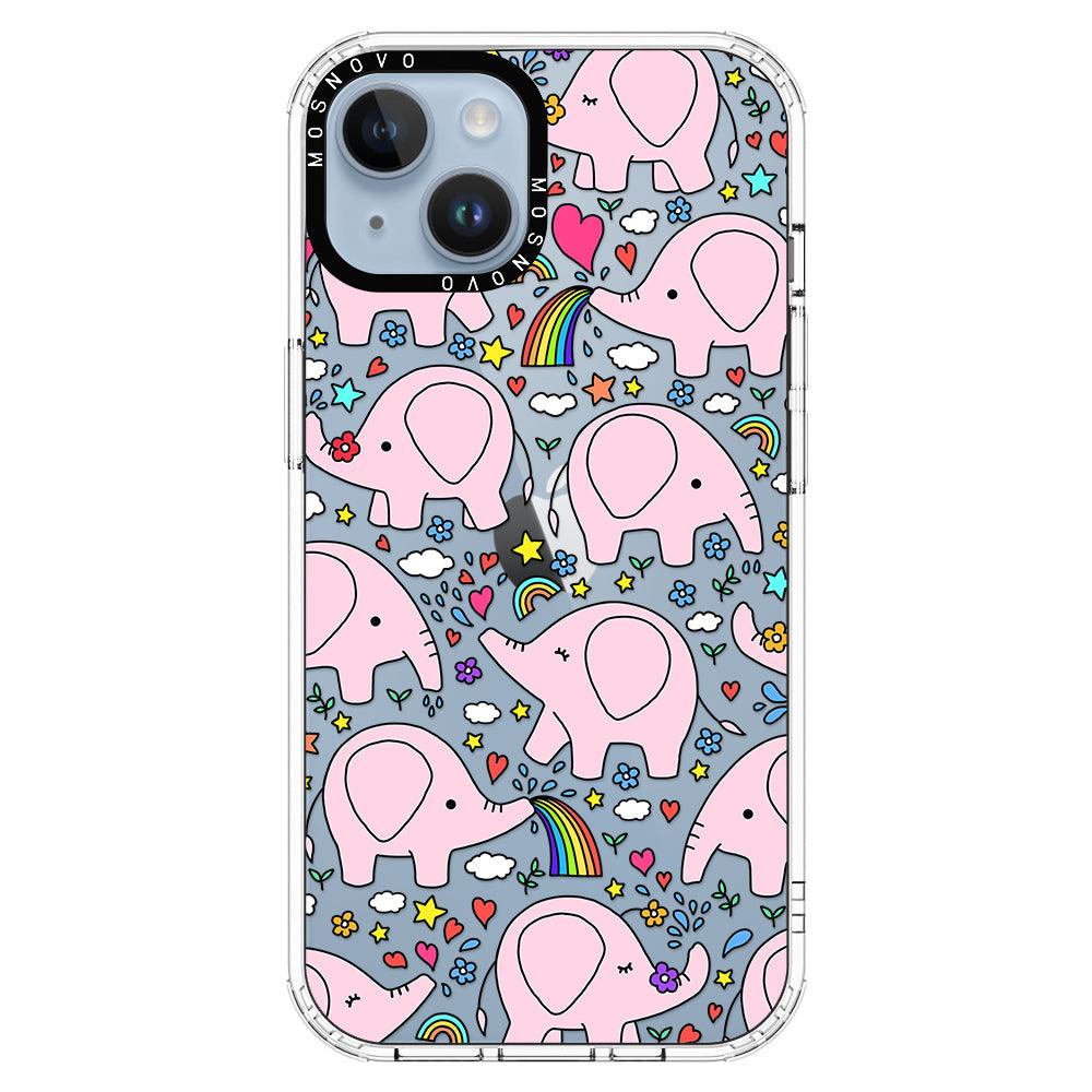 Pink Elephant Phone Case - iPhone 14 Case - MOSNOVO