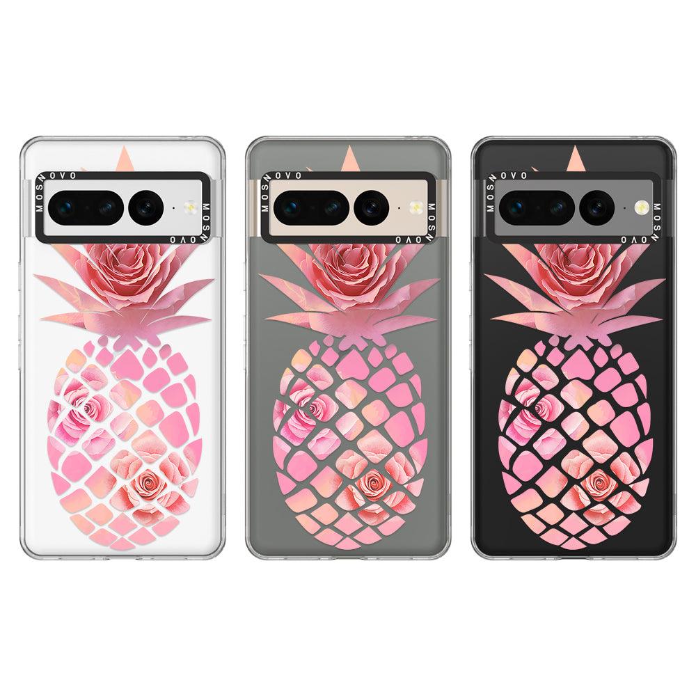 Pink Floral Pineapple Phone Case - Google Pixel 7 Pro Case