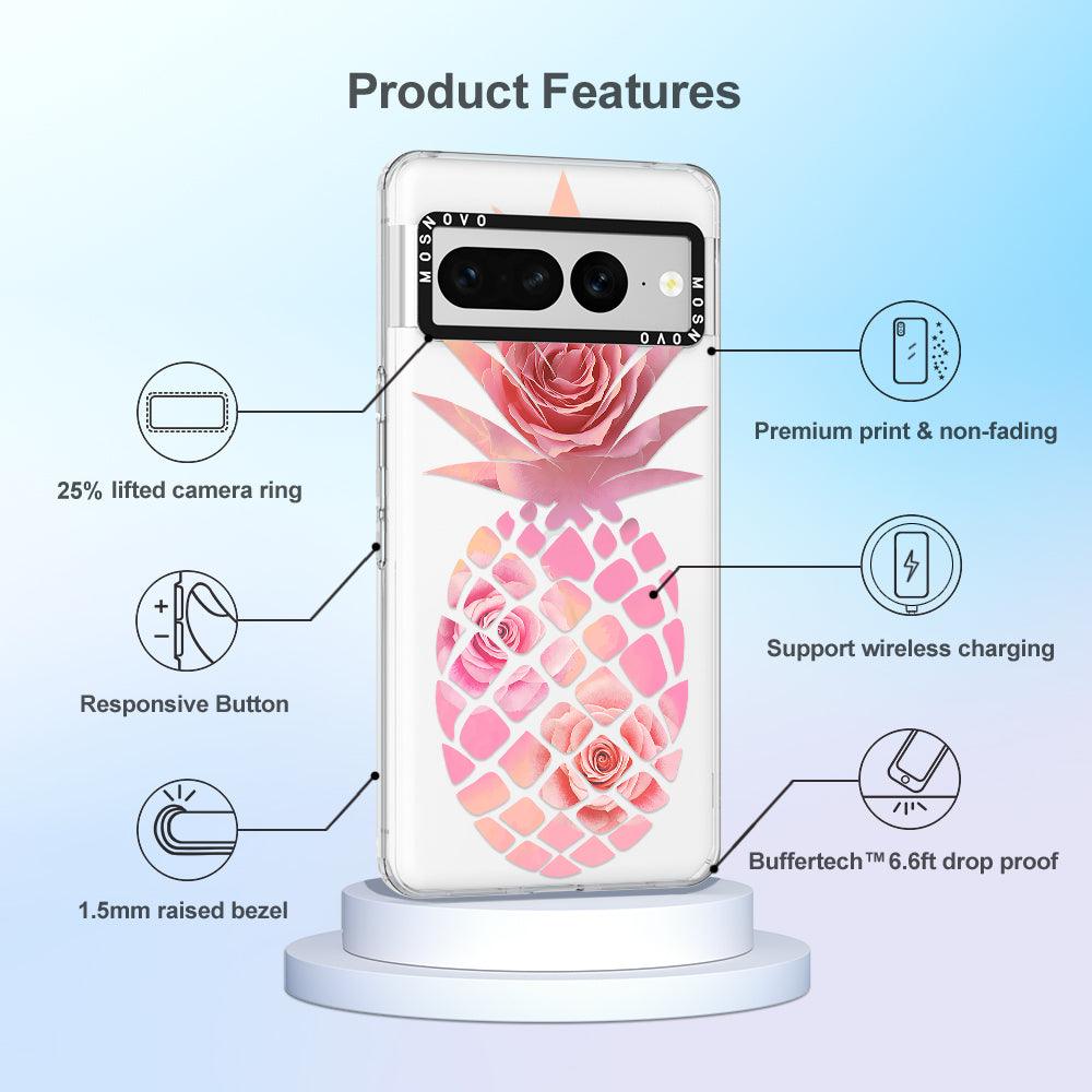 Pink Floral Pineapple Phone Case - Google Pixel 7 Pro Case