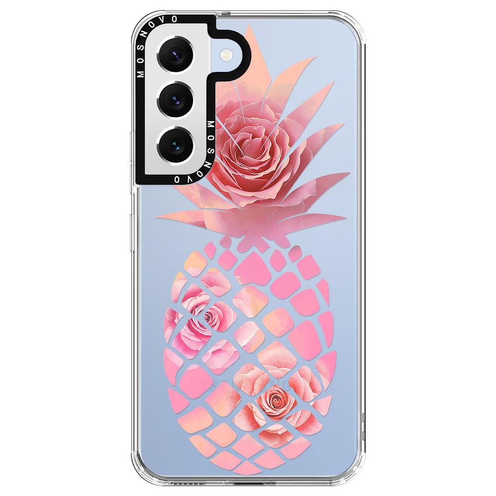 Pink Floral Pineapple Phone Case - Samsung Galaxy S22 Case - MOSNOVO