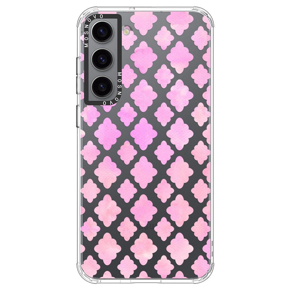 Pink Flower Diamond Phone Case - Samsung Galaxy S23 Case - MOSNOVO