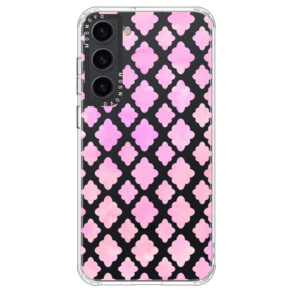 Pink Flower Diamond Phone Case - Samsung Galaxy S23 Case - MOSNOVO