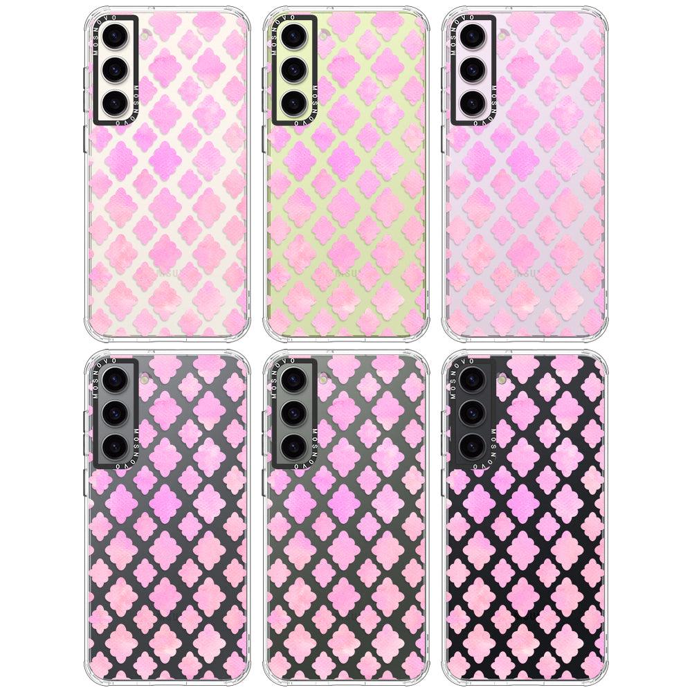 Pink Flower Diamond Phone Case - Samsung Galaxy S23 Case - MOSNOVO