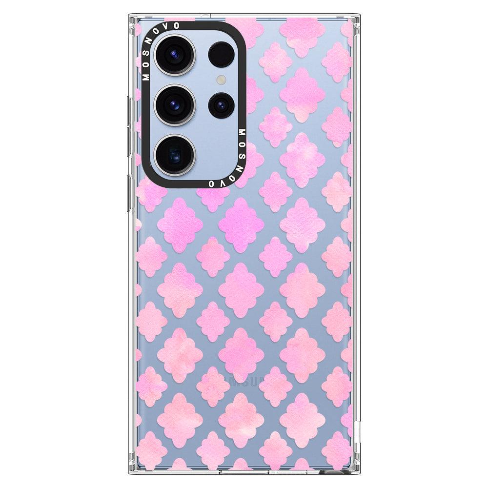 Pink Flower Diamond Phone Case - Samsung Galaxy S23 Ultra Case - MOSNOVO