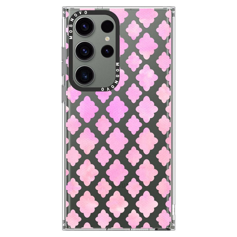 Pink Flower Diamond Phone Case - Samsung Galaxy S23 Ultra Case - MOSNOVO