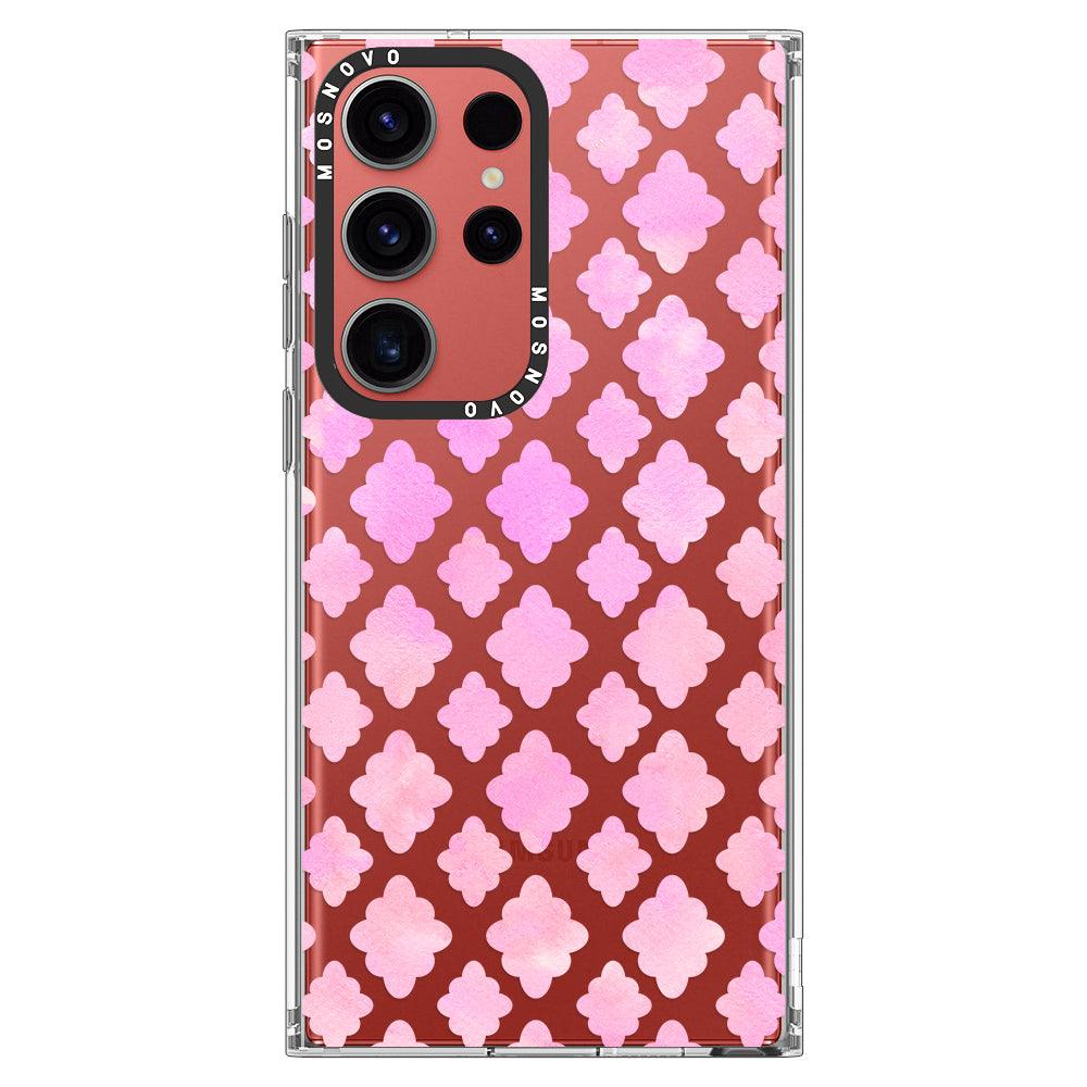 Pink Flower Diamond Phone Case - Samsung Galaxy S23 Ultra Case - MOSNOVO