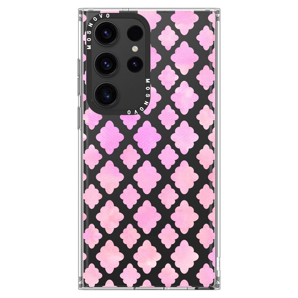 Pink Flower Diamond Phone Case - Samsung Galaxy S23 Ultra Case - MOSNOVO