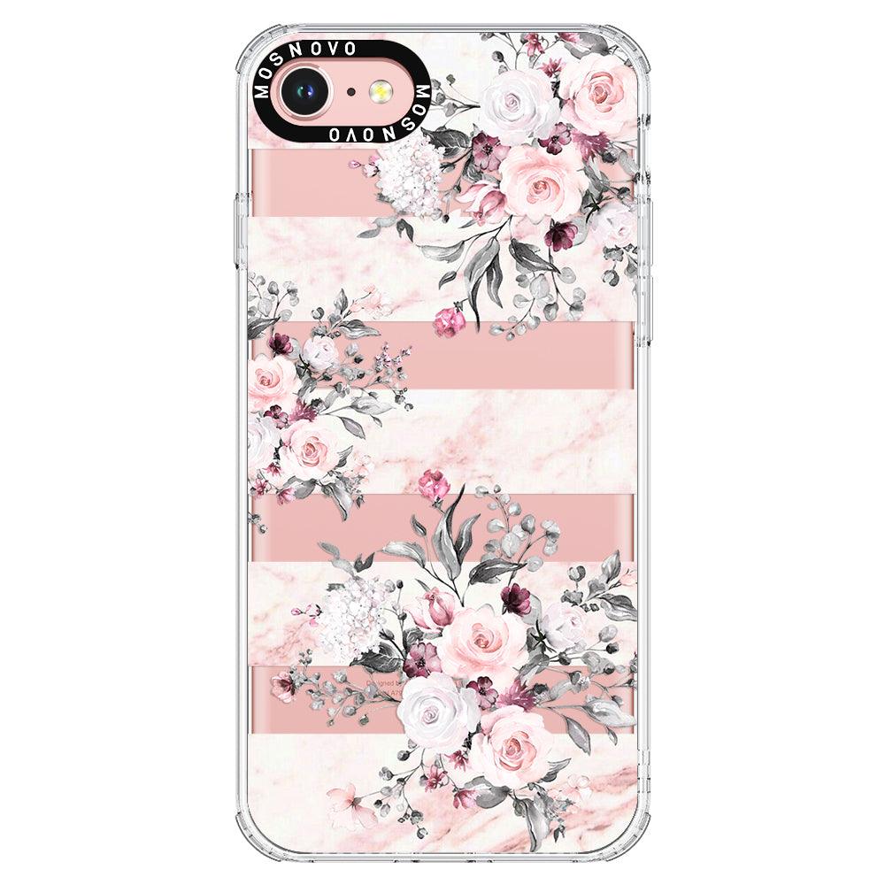 Pink Flower Marble Phone Case - iPhone 7 Case