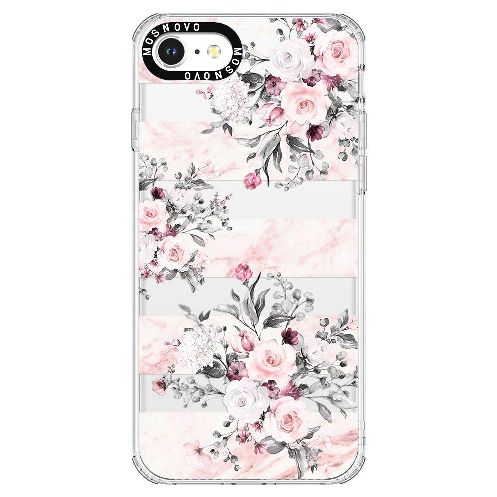 Pink Flower Marble Phone Case - iPhone 7 Case