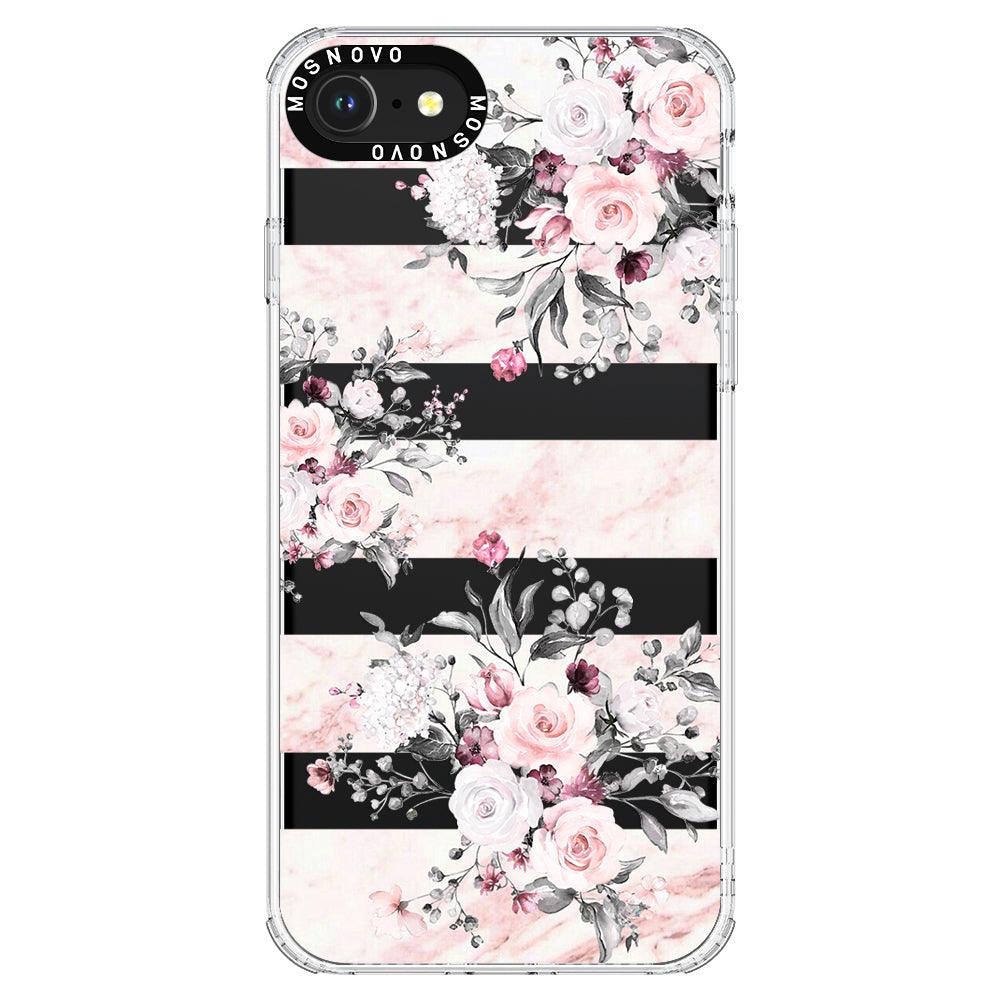 Pink Flower Marble Phone Case - iPhone 7 Case