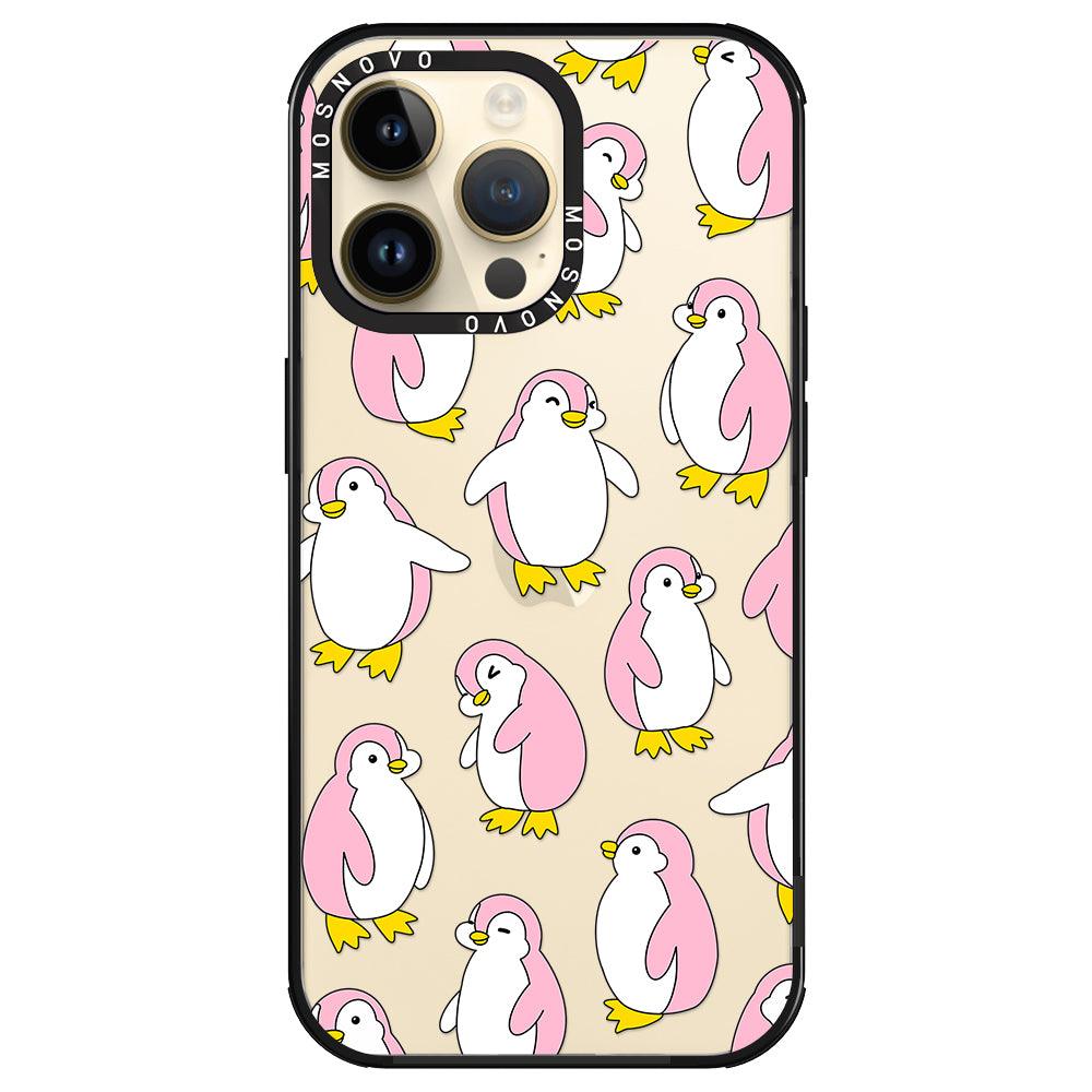 Pink Penguins Phone Case - iPhone 14 Pro Max Case - MOSNOVO