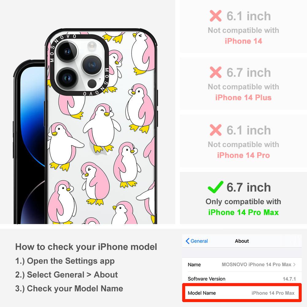 Pink Penguins Phone Case - iPhone 14 Pro Max Case - MOSNOVO