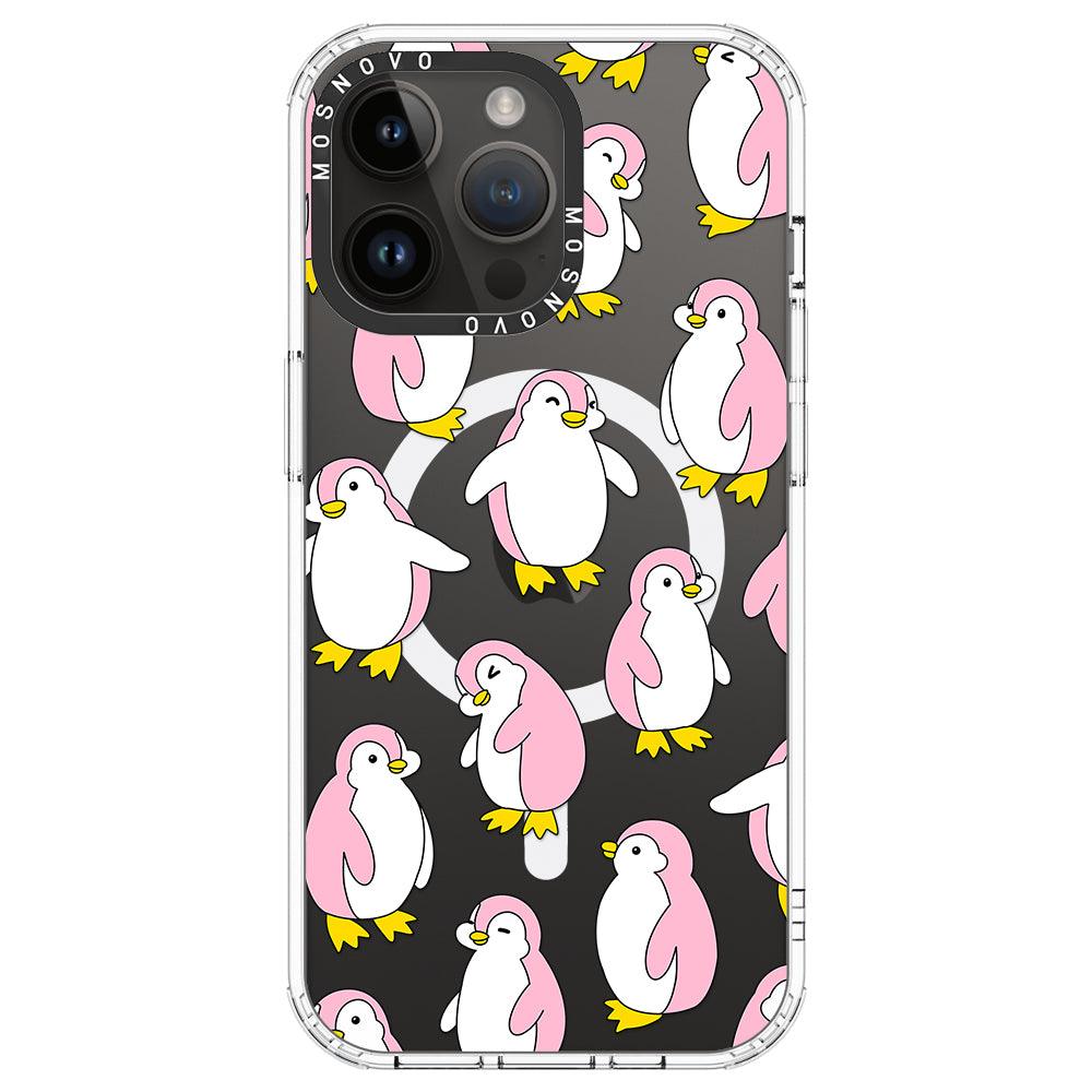 Pink Penguins Phone Case - iPhone 14 Pro Max Case - MOSNOVO