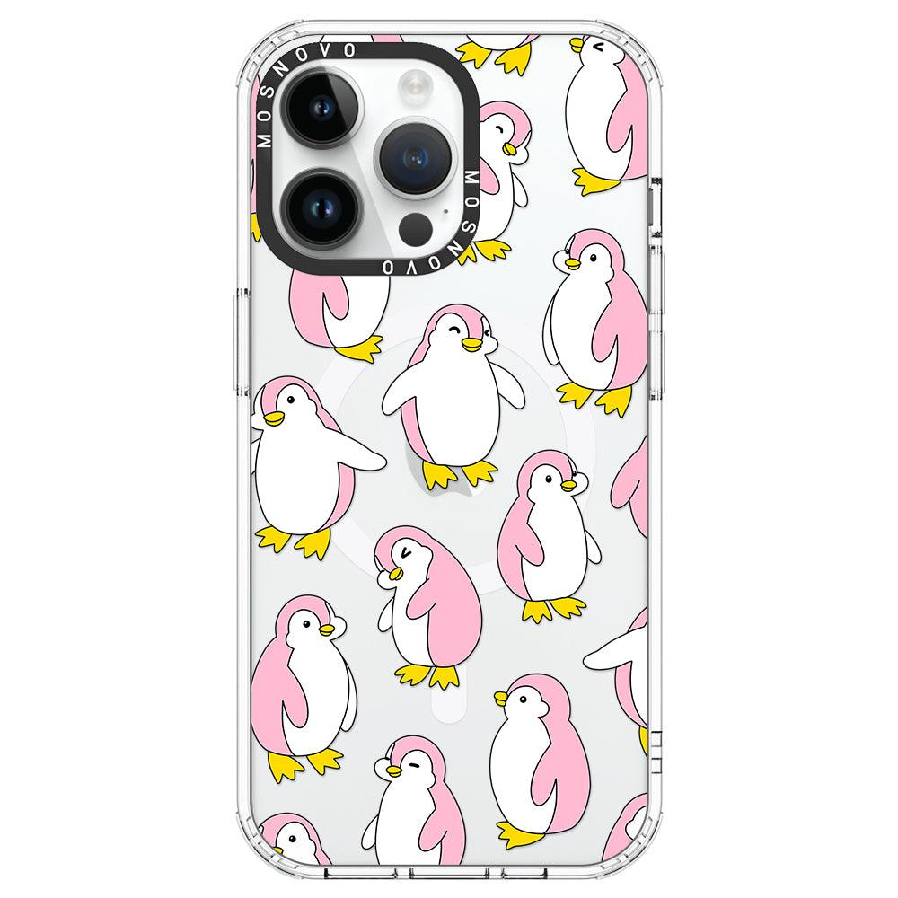 Pink Penguins Phone Case - iPhone 14 Pro Max Case - MOSNOVO