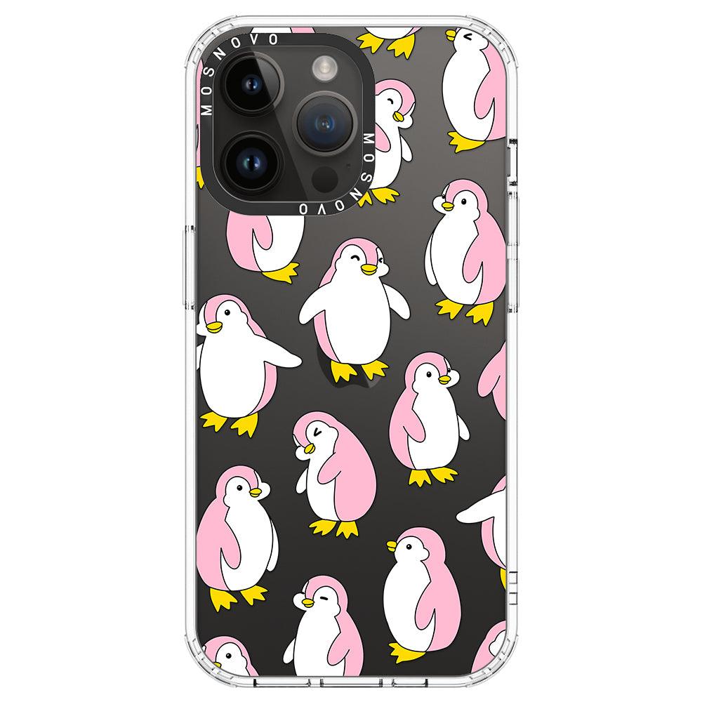 Pink Penguins Phone Case - iPhone 14 Pro Max Case - MOSNOVO