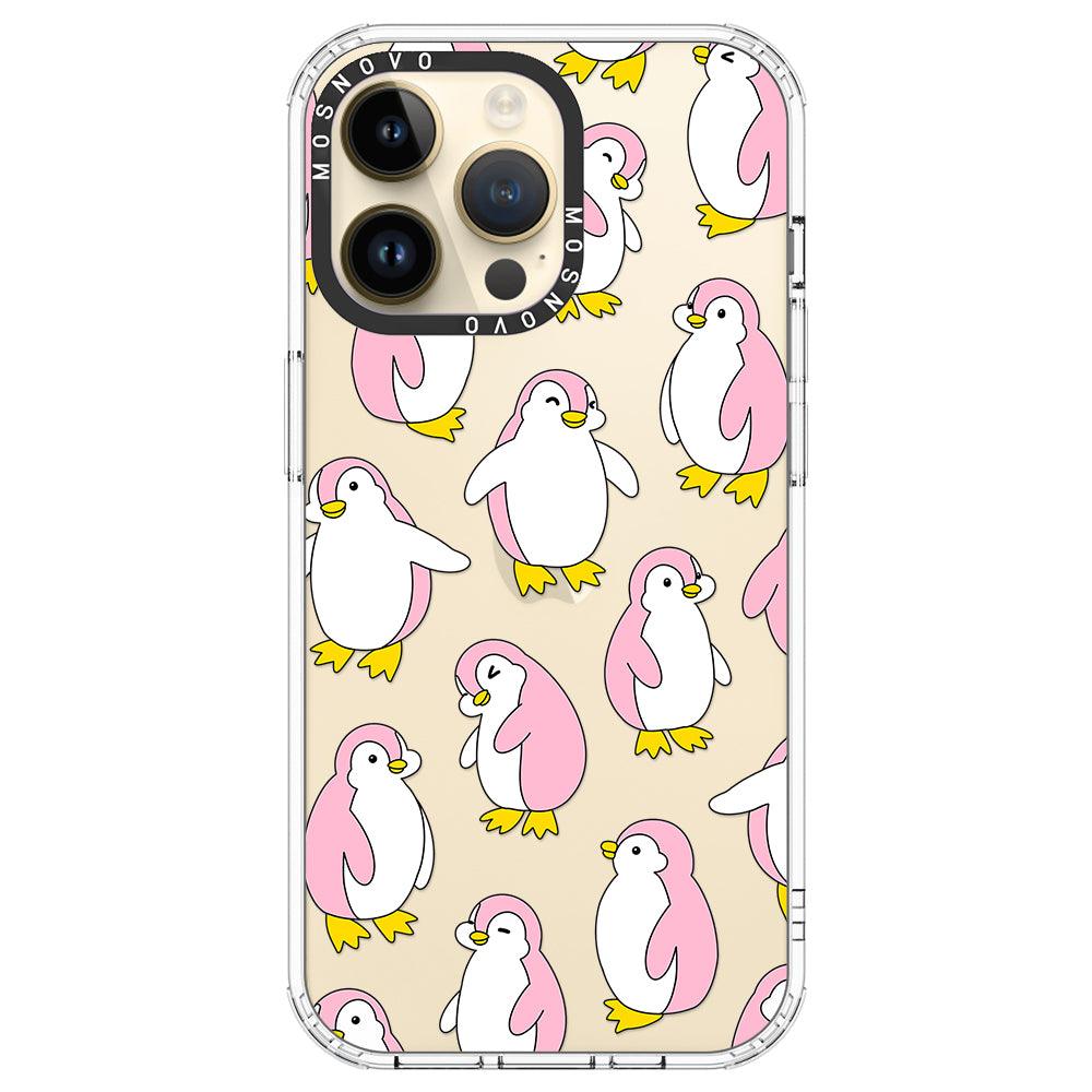 Pink Penguins Phone Case - iPhone 14 Pro Max Case - MOSNOVO