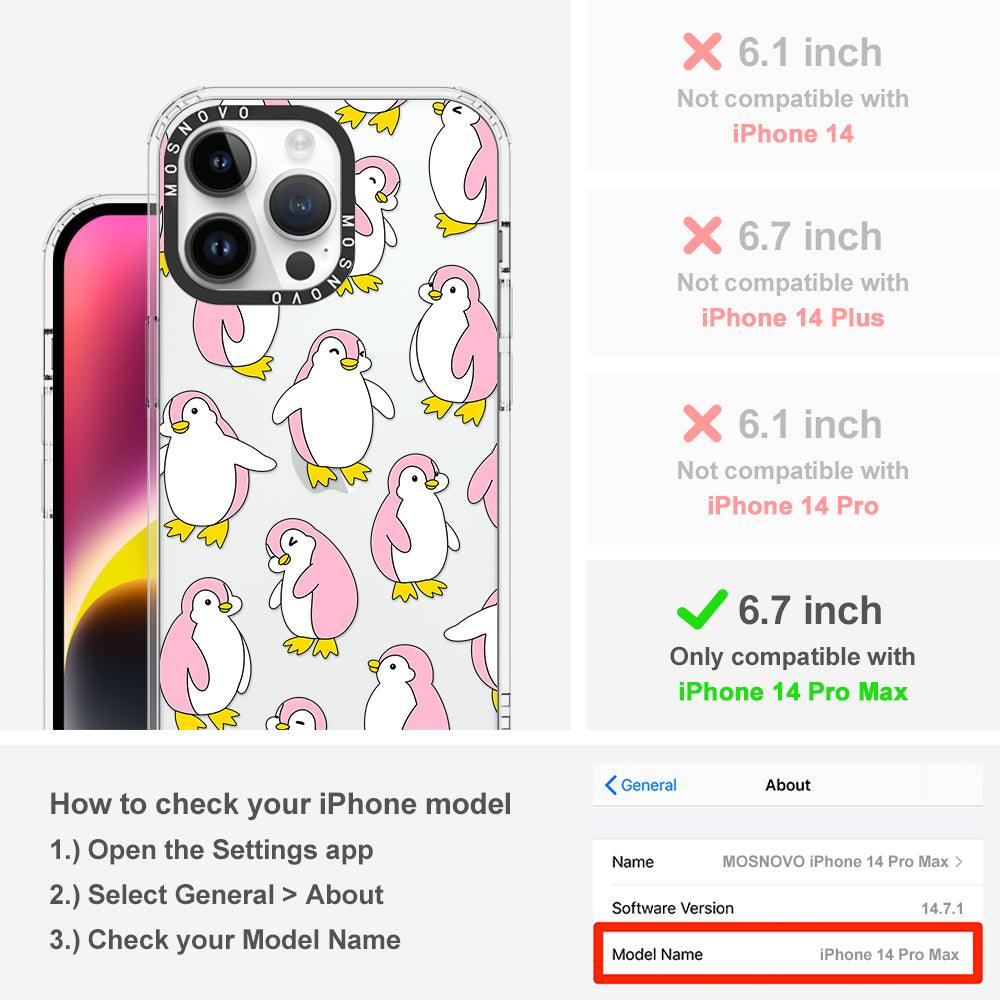 Pink Penguins Phone Case - iPhone 14 Pro Max Case - MOSNOVO