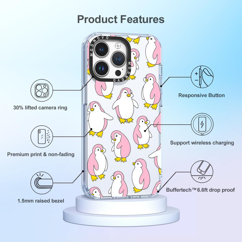 Pink Penguins Phone Case - iPhone 14 Pro Max Case - MOSNOVO