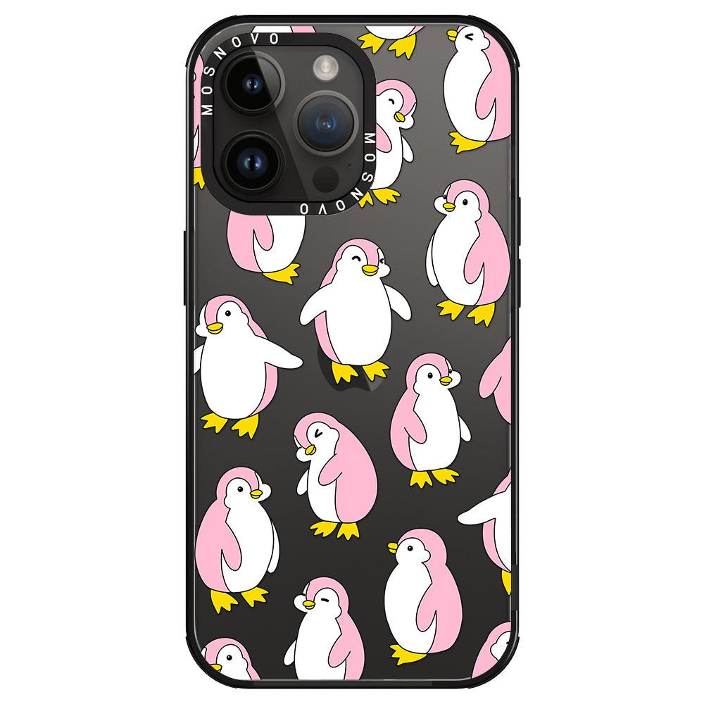 Pink Penguins Phone Case - iPhone 14 Pro Max Case - MOSNOVO