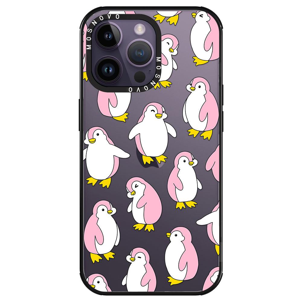 Pink Penguins Phone Case - iPhone 14 Pro Max Case - MOSNOVO