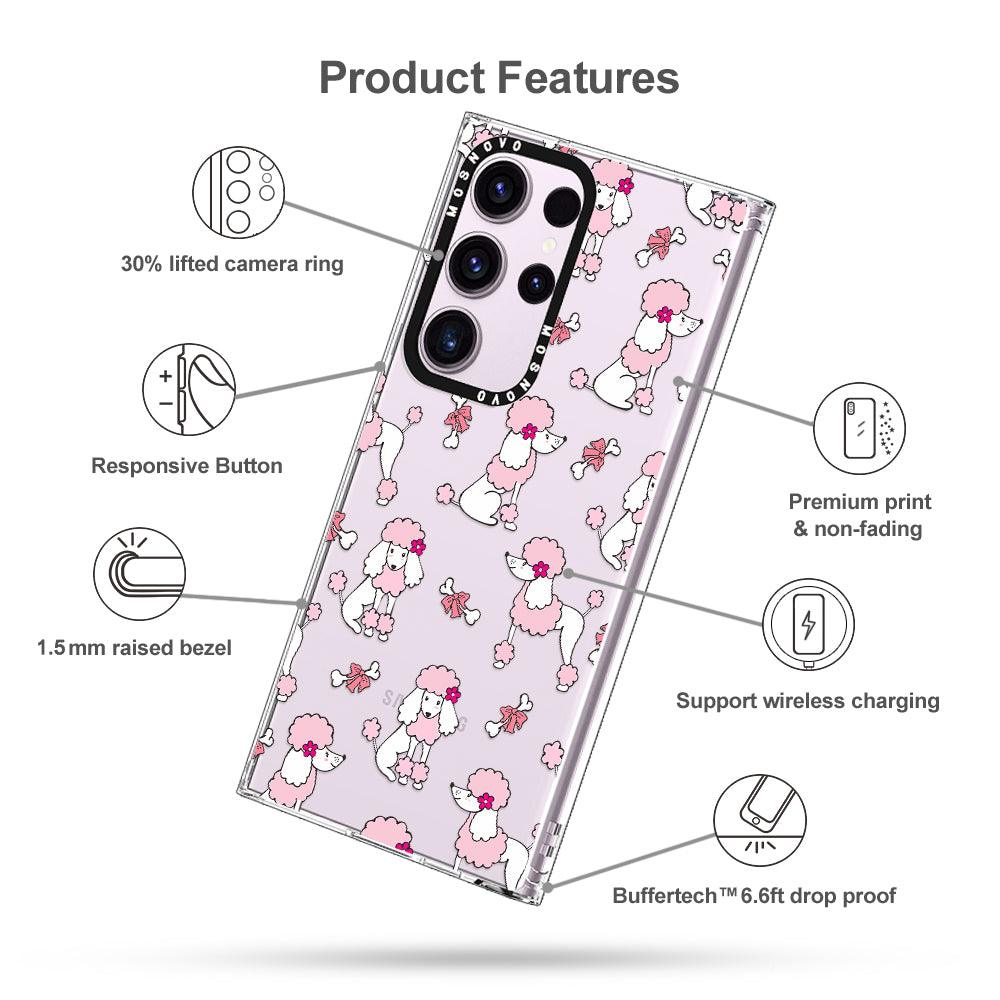 Pink Poodle Phone Case - Samsung Galaxy S23 Ultra Case - MOSNOVO