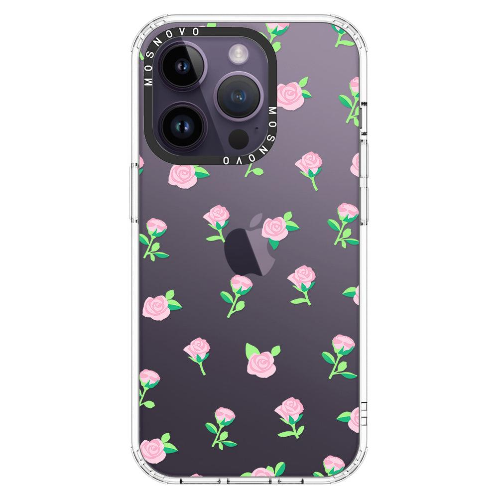 Pink Rose Floral Phone Case - iPhone 14 Pro Case - MOSNOVO